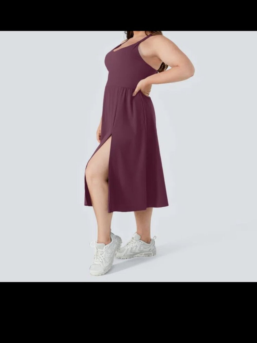 HALARA SoftlyZero™ Airy Everyday Plus Size Midi Chill Dress-La Land